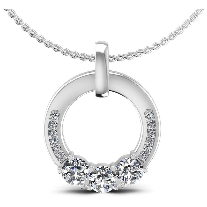 Round Diamonds 1.00CT Fashion Pendant in 14KT White Gold