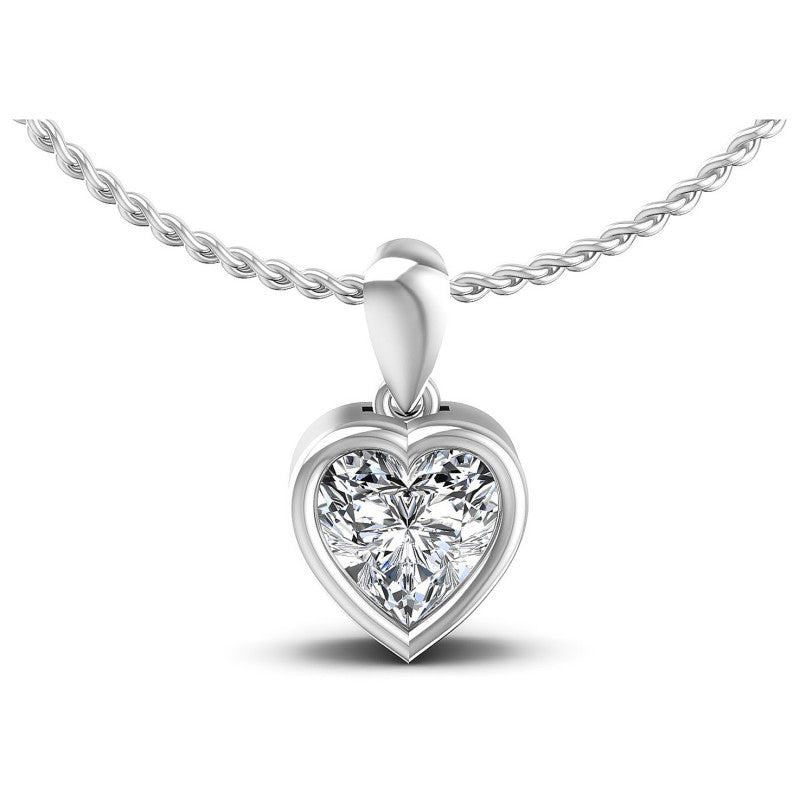 Heart Diamonds 0.35CT Solitaire Pendant in 14KT White Gold