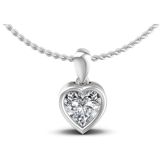 Heart Diamonds 0.35CT Solitaire Pendant in 14KT White Gold