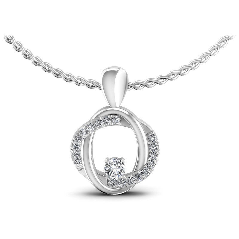 Round Diamonds 0.20CT Fashion Pendant in 14KT White Gold