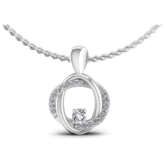 Round Diamonds 0.20CT Fashion Pendant in 14KT White Gold