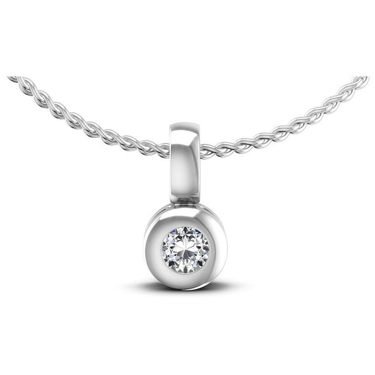 Round Diamonds 0.20CT Solitaire Pendant in 14KT White Gold