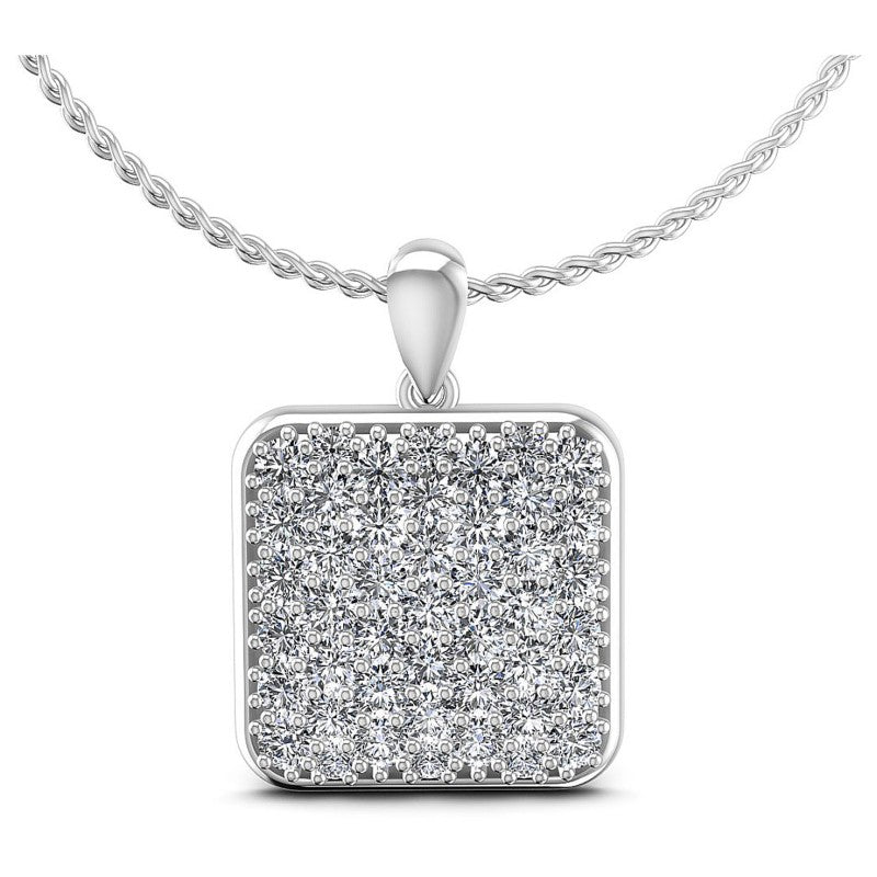 Round Diamonds 1.70CT Fashion Pendant in 14KT White Gold