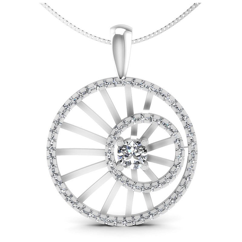 Round Diamonds 1.45CT Fashion Pendant in 14KT White Gold