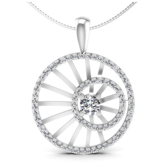 Round Diamonds 1.45CT Fashion Pendant in 14KT White Gold
