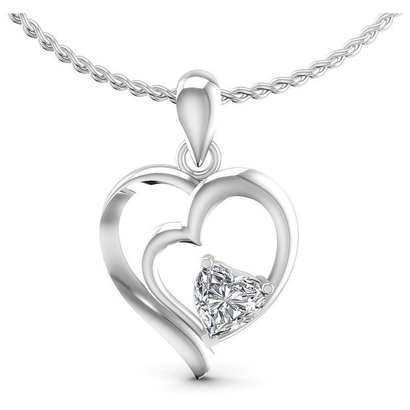 Heart Diamonds 0.55CT Heart Pendant in 14KT White Gold