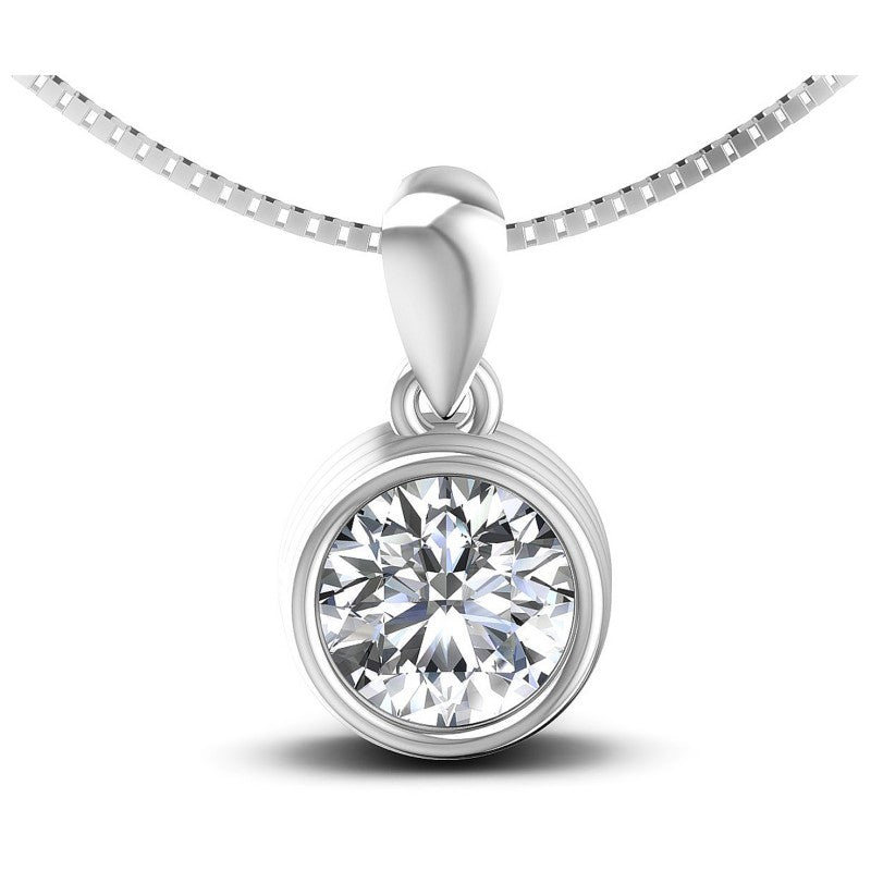 Round Diamonds 0.35CT Solitaire Pendant in 14KT White Gold