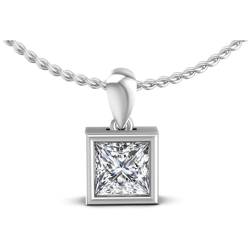Princess Diamonds 0.35CT Solitaire Pendant in 14KT White Gold