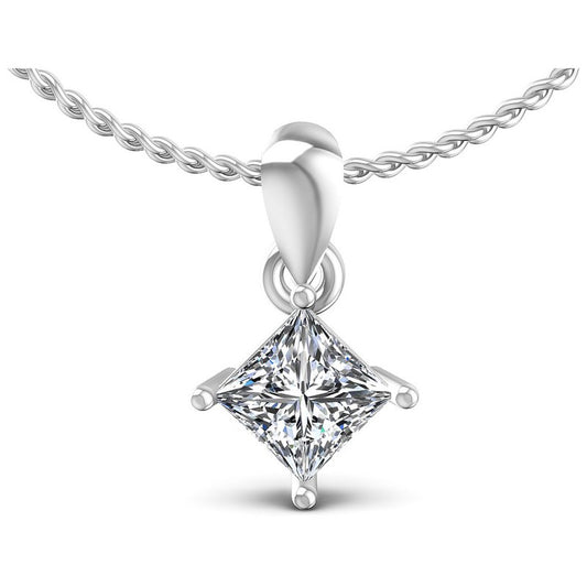 Princess Diamonds 0.35CT Solitaire Pendant in 14KT White Gold