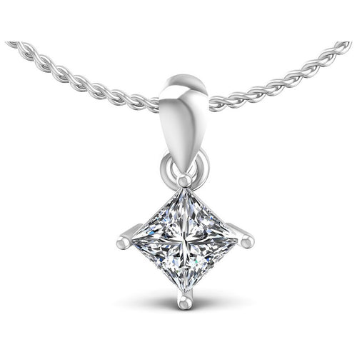 Princess Diamonds 0.35CT Solitaire Pendant in 14KT White Gold
