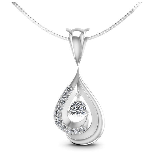 Round Diamonds 0.45CT Fashion Pendant in 14KT White Gold