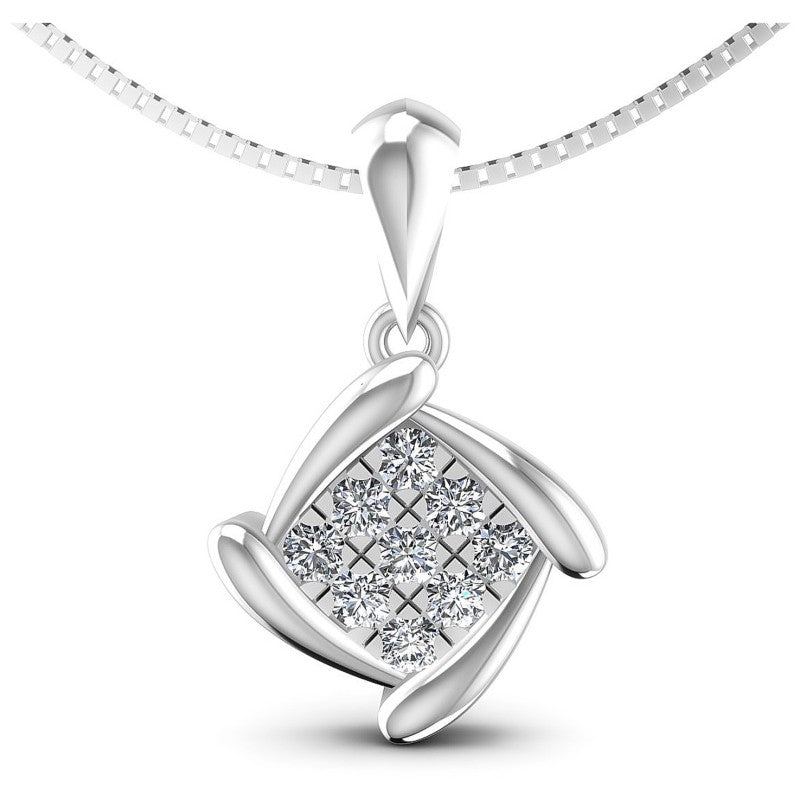 Round Diamonds 0.20CT Fashion Pendant in 14KT White Gold