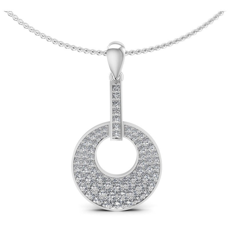Round Diamonds 0.85CT Fashion Pendant in 14KT White Gold