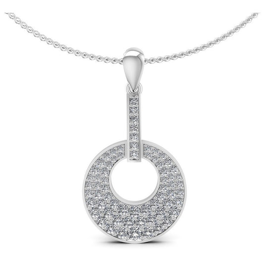 Round Diamonds 0.85CT Fashion Pendant in 14KT White Gold