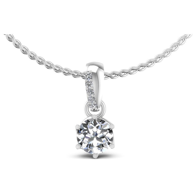 Round Diamonds 0.65CT Fashion Pendant in 14KT White Gold