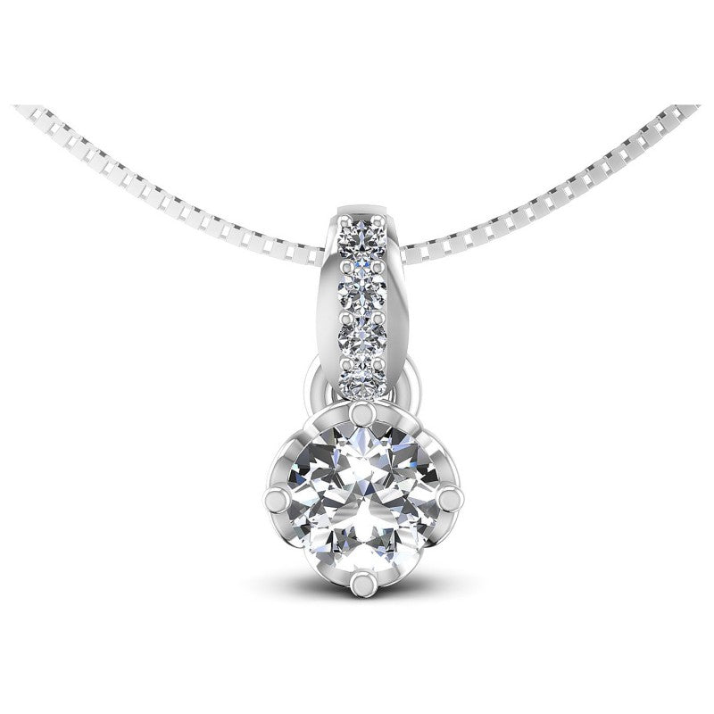 Round Diamonds 0.70CT Fashion Pendant in 14KT White Gold