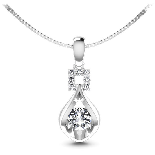 Round Diamonds 0.60CT Fashion Pendant in 14KT White Gold
