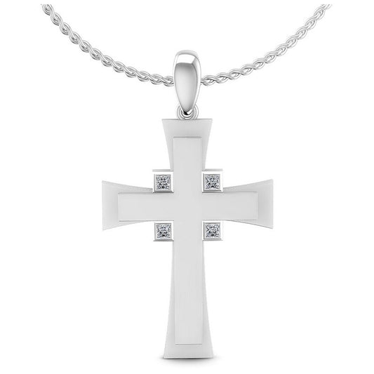 Princess Diamonds 0.10CT Religious Pendant in 14KT White Gold