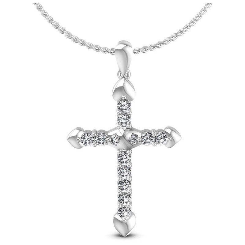 Round Diamonds 0.65CT Religious Pendant in 14KT White Gold
