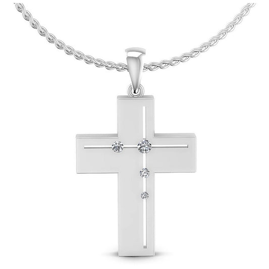 Round Diamonds 0.20CT Religious Pendant in 14KT White Gold