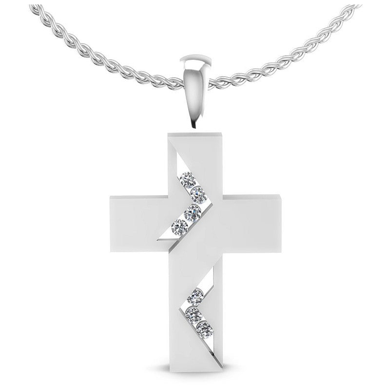 Round Diamonds 0.10CT Religious Pendant in 14KT White Gold
