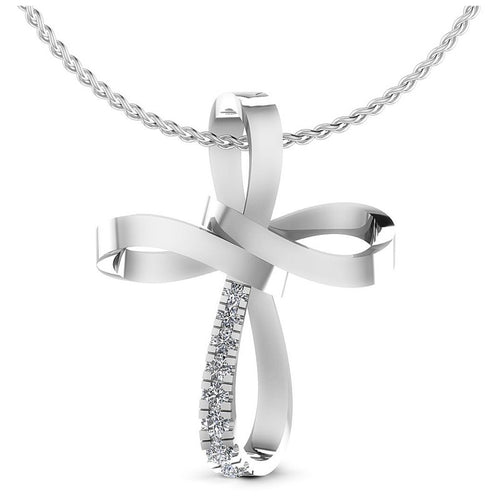 Round Diamonds 0.25CT Religious Pendant in 14KT White Gold