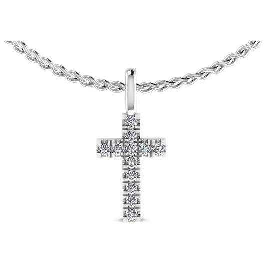 Round Diamonds 0.10CT Religious Pendant in 14KT White Gold