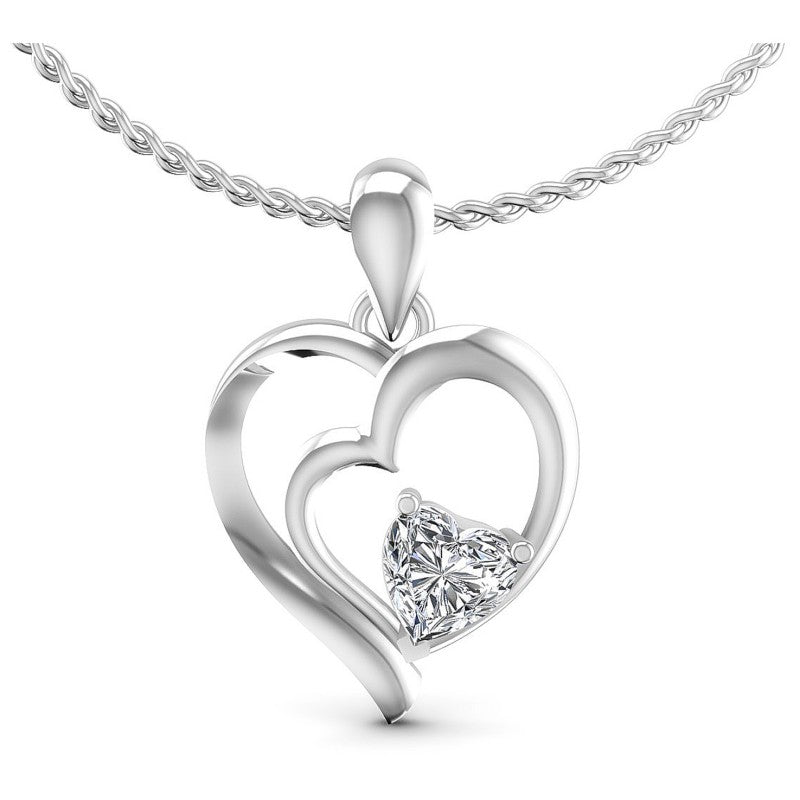 Heart Diamonds 0.55CT Heart Pendant in 14KT White Gold