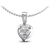 Princess and Round Diamonds 0.25CT Heart Pendant in 14KT White Gold