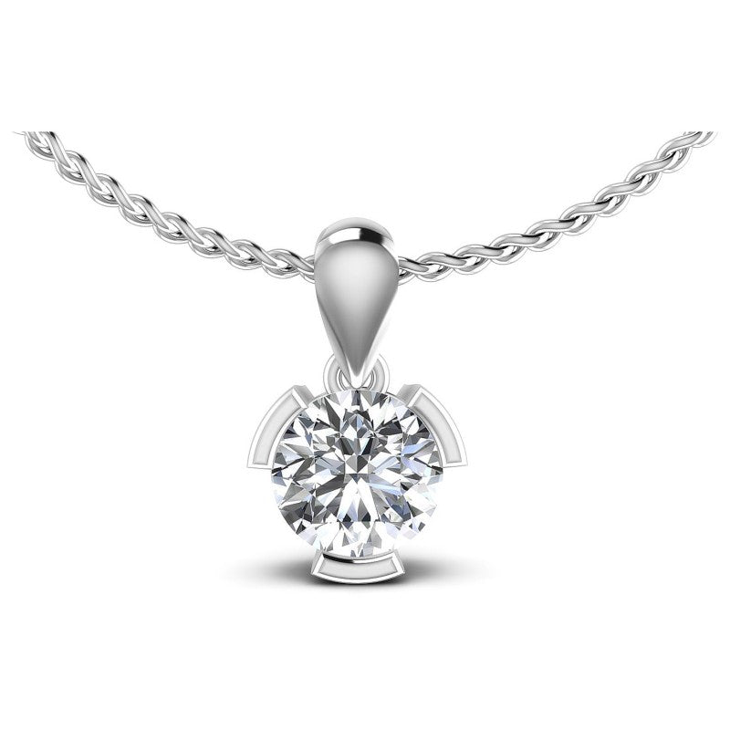 Round Diamonds 0.35CT Solitaire Pendant in 14KT White Gold