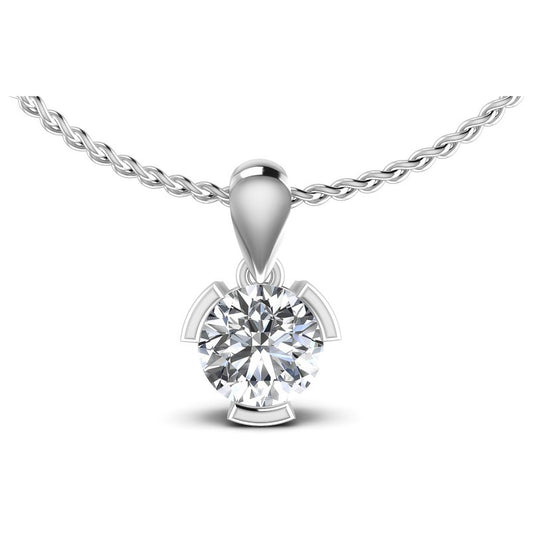 Round Diamonds 0.35CT Solitaire Pendant in 14KT White Gold