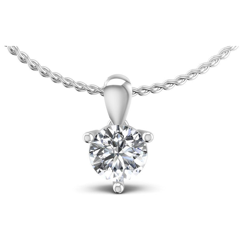 Round Diamonds 0.35CT Solitaire Pendant in 14KT White Gold
