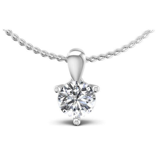Round Diamonds 0.35CT Solitaire Pendant in 14KT White Gold