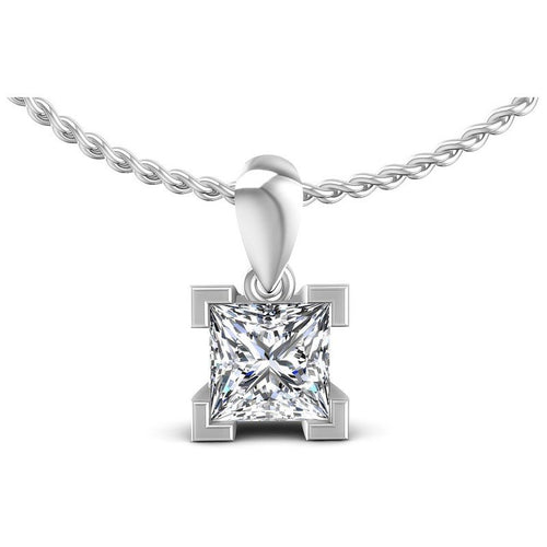 Princess Diamonds 0.35CT Solitaire Pendant in 14KT White Gold