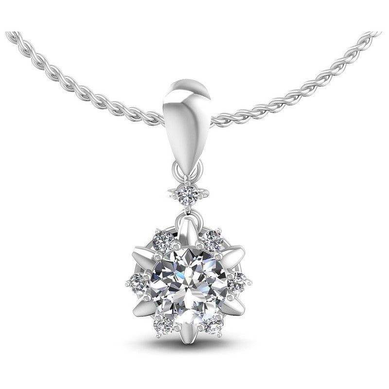 Round Diamonds 1.00CT Fashion Pendant in 14KT White Gold