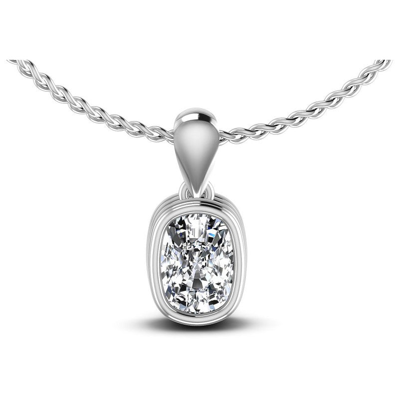 Cushion Diamonds 0.35CT Solitaire Pendant in 14KT White Gold