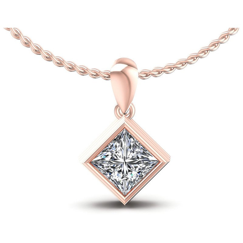 Princess Diamonds 0.35CT Solitaire Pendant in 18KT White Gold