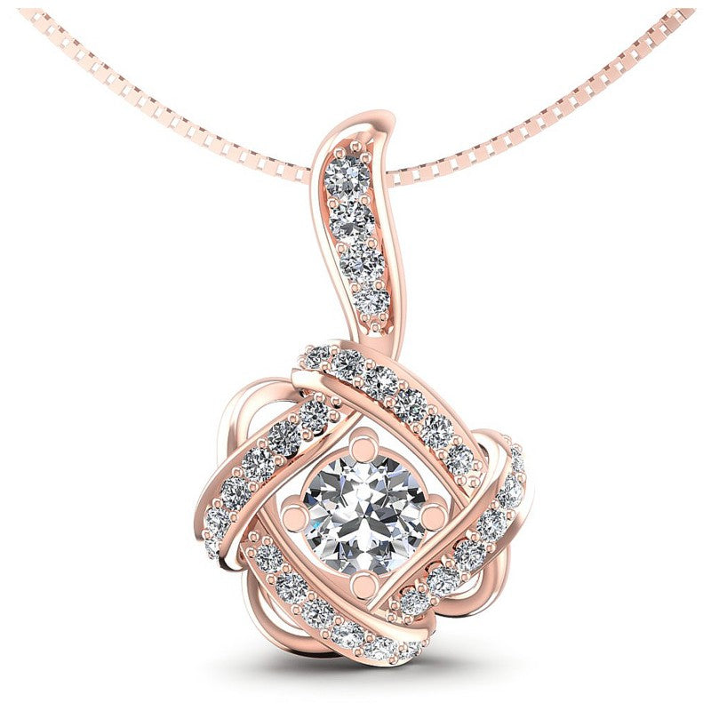 Round Diamonds 0.95CT Fashion Pendant in 18KT White Gold