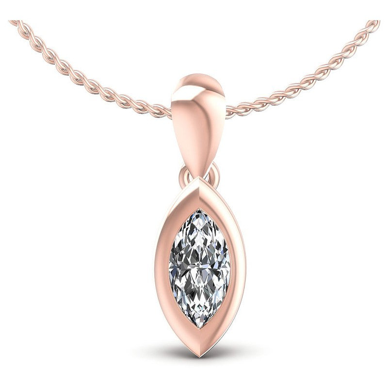 Marquise Diamonds 0.35CT Solitaire Pendant in 18KT White Gold