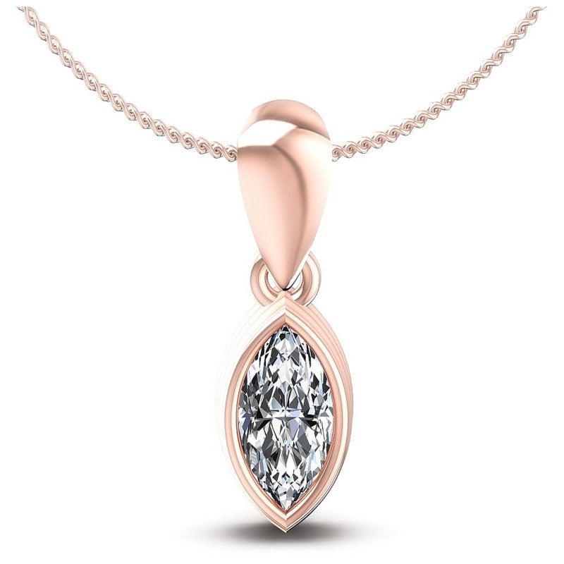 Marquise Diamonds 0.35CT Solitaire Pendant in 18KT White Gold