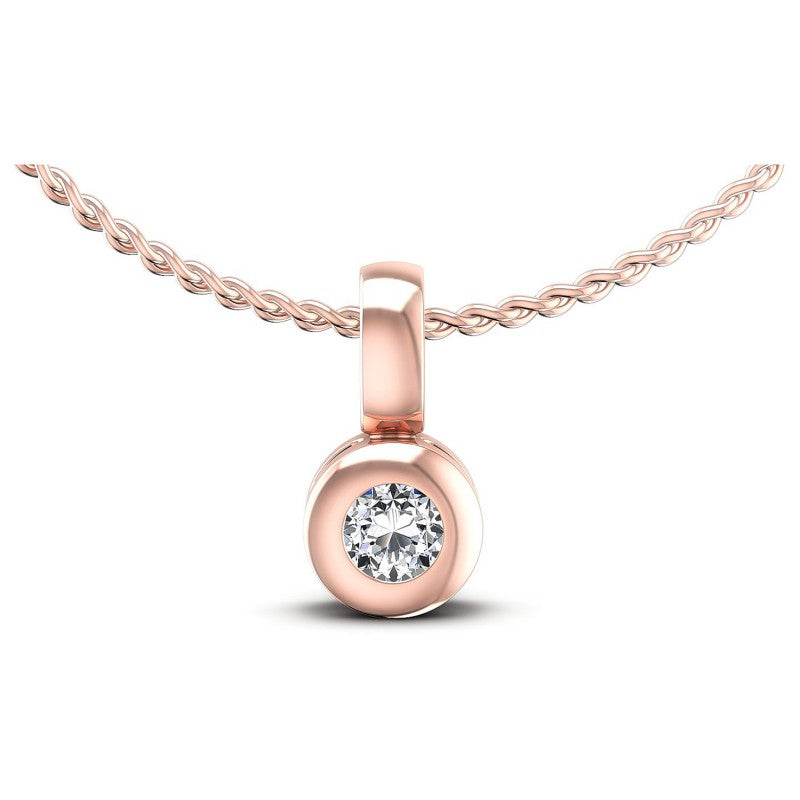Round Diamonds 0.20CT Solitaire Pendant in 18KT White Gold