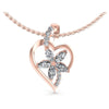 Round and Marquise Diamonds 0.40CT Heart Pendant in 18KT White Gold