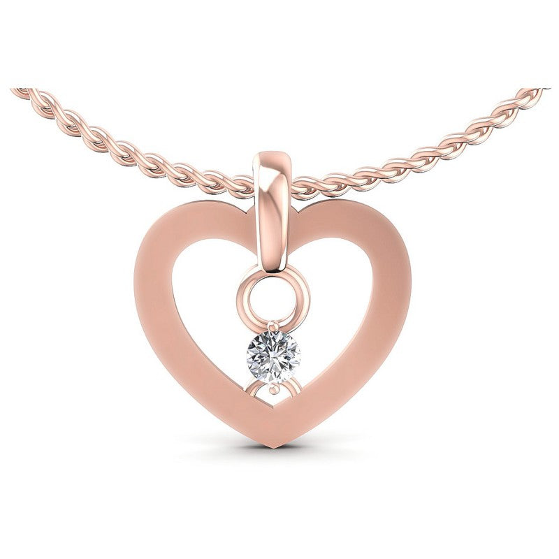 Round Diamonds 0.10CT Heart Pendant in 18KT White Gold
