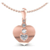 Round and Heart Diamonds 0.45CT Heart Pendant in 18KT White Gold
