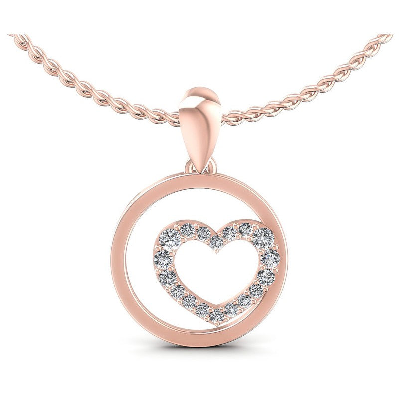 Round Diamonds 0.20CT Heart Pendant in 18KT White Gold