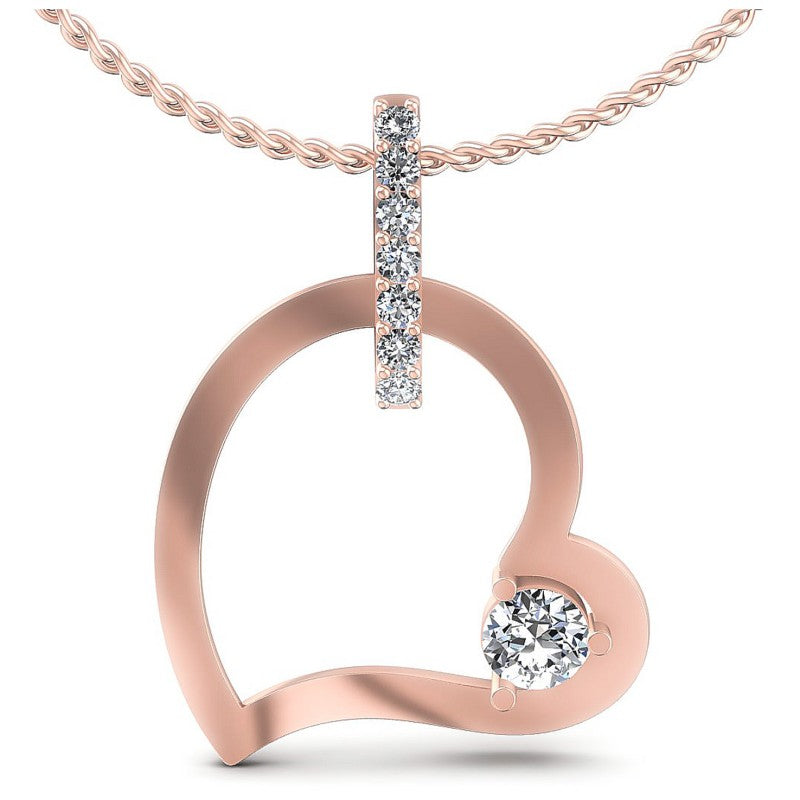 Round Diamonds 0.40CT Heart Pendant in 18KT White Gold
