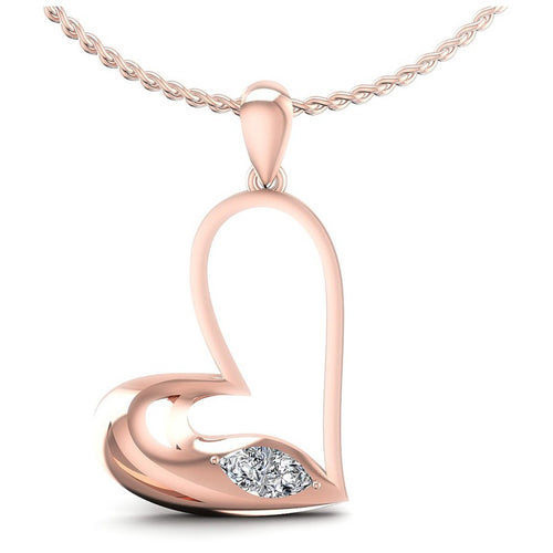 Marquise Diamonds 0.20CT Heart Pendant in 18KT White Gold