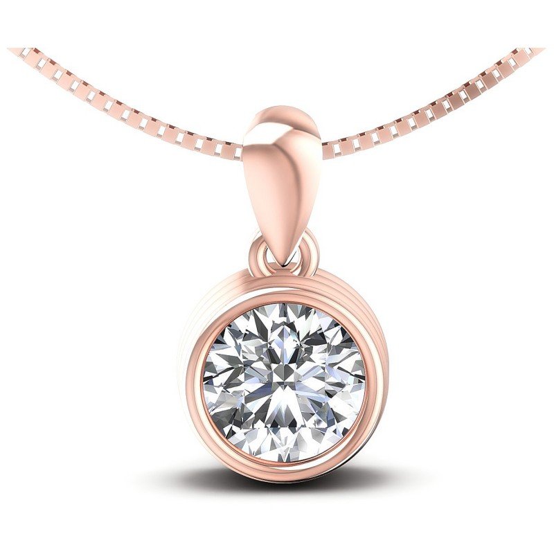 Round Diamonds 0.35CT Solitaire Pendant in 18KT White Gold