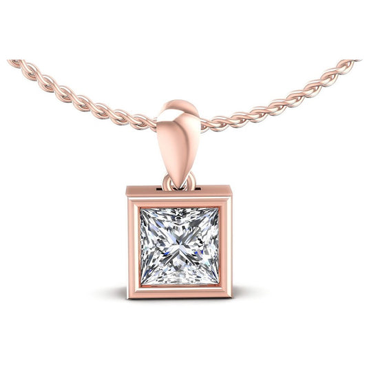Princess Diamonds 0.35CT Solitaire Pendant in 18KT White Gold