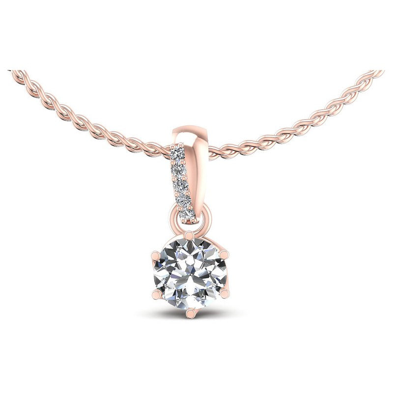 Round Diamonds 0.65CT Fashion Pendant in 18KT White Gold